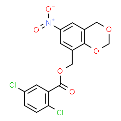 ChemSpider 2D Image | (6-Nitro-4H-1,3-benzodioxin-8-yl)methyl 2,5-dichlorobenzoate | C16H11Cl2NO6