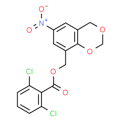 ChemSpider 2D Image | (6-Nitro-4H-1,3-benzodioxin-8-yl)methyl 2,6-dichlorobenzoate | C16H11Cl2NO6