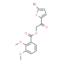 ChemSpider 2D Image | 2-(5-Bromo-2-thienyl)-2-oxoethyl 2,3-dimethoxybenzoate | C15H13BrO5S