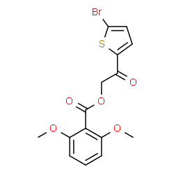 ChemSpider 2D Image | 2-(5-Bromo-2-thienyl)-2-oxoethyl 2,6-dimethoxybenzoate | C15H13BrO5S