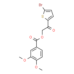 ChemSpider 2D Image | 2-(5-Bromo-2-thienyl)-2-oxoethyl 3,4-dimethoxybenzoate | C15H13BrO5S