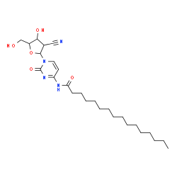 ChemSpider 2D Image | 1-(2-Cyano-2-deoxypentofuranosyl)-4-(palmitoylamino)-2(1H)-pyrimidinone | C26H42N4O5
