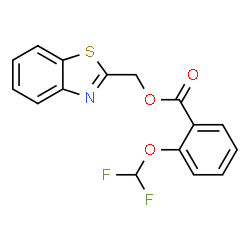 ChemSpider 2D Image | 1,3-Benzothiazol-2-ylmethyl 2-(difluoromethoxy)benzoate | C16H11F2NO3S