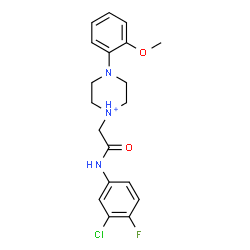 ChemSpider 2D Image | 1-{2-[(3-Chloro-4-fluorophenyl)amino]-2-oxoethyl}-4-(2-methoxyphenyl)piperazin-1-ium | C19H22ClFN3O2