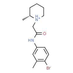 ChemSpider 2D Image | (2R)-1-{2-[(4-Bromo-3-methylphenyl)amino]-2-oxoethyl}-2-methylpiperidinium | C15H22BrN2O