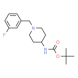 ChemSpider 2D Image | tert-Butyl 1-(3-fluorobenzyl)piperidin-4-ylcarbamate | C17H25FN2O2