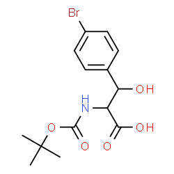 ChemSpider 2D Image | 4-Bromo-beta-hydroxy-N-{[(2-methyl-2-propanyl)oxy]carbonyl}phenylalanine | C14H18BrNO5