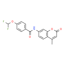 ChemSpider 2D Image | 4-(Difluoromethoxy)-N-(4-methyl-2-oxo-2H-chromen-7-yl)benzamide | C18H13F2NO4