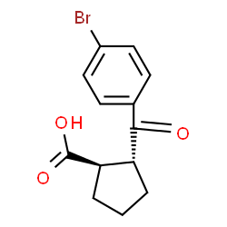 ChemSpider 2D Image | (1R,2R)-2-(4-Bromobenzoyl)cyclopentanecarboxylic acid | C13H13BrO3