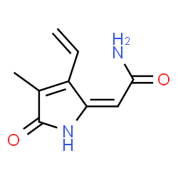 ChemSpider 2D Image | (2E)-2-(5-Hydroxy-4-methyl-3-vinyl-2H-pyrrol-2-ylidene)ethanimidic acid | C9H10N2O2