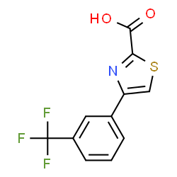 ChemSpider 2D Image | 4-(3-(trifluoromethyl)phenyl)thiazole-2-carboxylic acid | C11H6F3NO2S