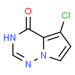 ChemSpider 2D Image | 5-Chloropyrrolo[2,1-f][1,2,4]triazin-4(1H)-one | C6H4ClN3O