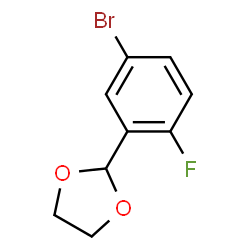 ChemSpider 2D Image | 2-(5-Bromo-2-fluorophenyl)-1,3-dioxolane | C9H8BrFO2