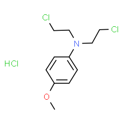 ChemSpider 2D Image | N,N-Bis(2-chloroethyl)-4-methoxyaniline hydrochloride (1:1) | C11H16Cl3NO