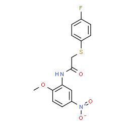 ChemSpider 2D Image | 2-[(4-Fluorophenyl)sulfanyl]-N-(2-methoxy-5-nitrophenyl)acetamide | C15H13FN2O4S