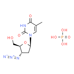 ChemSpider 2D Image | 3'-Azido-3'-deoxythymidine phosphate (1:1) | C10H16N5O8P