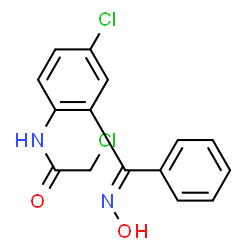 ChemSpider 2D Image | 2-Chloro-N-[4-chloro-2-(hydroxyimino-phenyl-methyl)-phenyl]-acetamide | C15H12Cl2N2O2
