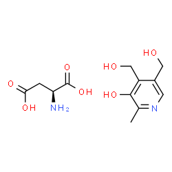 ChemSpider 2D Image | L-Aspartic acid - 4,5-bis(hydroxymethyl)-2-methyl-3-pyridinol (1:1) | C12H18N2O7