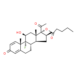 ChemSpider 2D Image | (11beta,16beta)-9-Fluoro-11-hydroxy-16-methyl-3,20-dioxopregna-1,4-dien-17-yl valerate | C27H37FO5