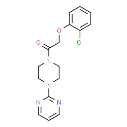 ChemSpider 2D Image | 2-(2-Chlorophenoxy)-1-[4-(2-pyrimidinyl)-1-piperazinyl]ethanone | C16H17ClN4O2