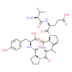ChemSpider 2D Image | L-Valyl-L-alpha-glutamyl-L-prolyl-L-isoleucyl-L-prolyl-L-tyrosine | C35H52N6O10