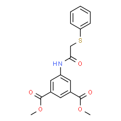 ChemSpider 2D Image | Dimethyl 5-{[(phenylsulfanyl)acetyl]amino}isophthalate | C18H17NO5S