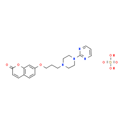 ChemSpider 2D Image | 7-(3-(4-(2-Pyrimidinyl)-1-piperazinyl)propoxy)-2H-1-benzopyran-2-one sulfate | C20H24N4O7S