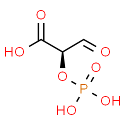 ChemSpider 2D Image | (2R)-3-Oxo-2-(phosphonooxy)propanoic acid | C3H5O7P