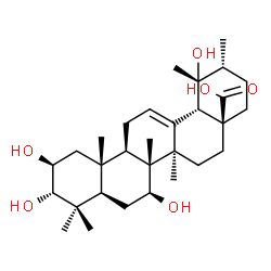 ChemSpider 2D Image | (2beta,3alpha,7beta)-2,3,7,19-Tetrahydroxyurs-12-en-28-oic acid | C30H48O6