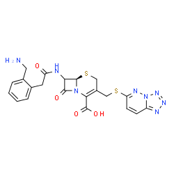 ChemSpider 2D Image | 7-(o-Aminomethylphenylacetamido)-3-(tetrazolo(4,5-b)pyridazin-6-ylthiomethyl)-3-cephem-4-carboxylic acid | C21H20N8O4S2