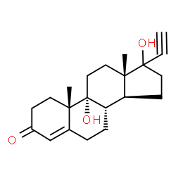 ChemSpider 2D Image | (17xi)-9,17-Dihydroxypregn-4-en-20-yn-3-one | C21H28O3