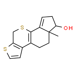 ChemSpider 2D Image | 5a-Methyl-4,5,5a,6,7,10-hexahydrocyclopenta[h]thieno[2,3-c]thiochromen-6-ol | C15H16OS2