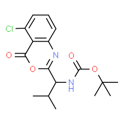 ChemSpider 2D Image | tert-Butyl [1-(5-chloro-4-oxo-4H-3,1-benzoxazin-2-yl)-2-methylpropyl]carbamate | C17H21ClN2O4