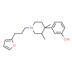 ChemSpider 2D Image | 3-{1-[3-(2-Furyl)propyl]-3,4-dimethyl-4-piperidinyl}phenol | C20H27NO2