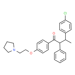 ChemSpider 2D Image | threo-3-(p-Chlorophenyl)-2-phenyl-4'-(2-(1-pyrrolidinyl)ethoxy)butyrophenone | C28H30ClNO2