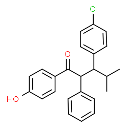 ChemSpider 2D Image | 3-(4-Chlorophenyl)-1-(4-hydroxyphenyl)-4-methyl-2-phenyl-1-pentanone | C24H23ClO2