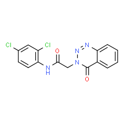 ChemSpider 2D Image | N-(2,4-Dichlorophenyl)-2-(4-oxo-1,2,3-benzotriazin-3(4H)-yl)acetamide | C15H10Cl2N4O2