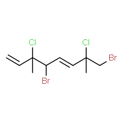ChemSpider 2D Image | (5E)-4,8-Dibromo-3,7-dichloro-3,7-dimethyl-1,5-octadiene | C10H14Br2Cl2