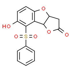 ChemSpider 2D Image | 7-Hydroxy-8-(phenylsulfonyl)-3a,8b-dihydrofuro[3,2-b][1]benzofuran-2(3H)-one | C16H12O6S