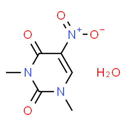ChemSpider 2D Image | 1,3-Dimethyl-5-nitro-2,4(1H,3H)-pyrimidinedione hydrate (1:1) | C6H9N3O5