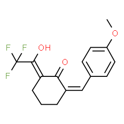 ChemSpider 2D Image | (2Z,6Z)-2-(4-Methoxybenzylidene)-6-(2,2,2-trifluoro-1-hydroxyethylidene)cyclohexanone | C16H15F3O3