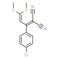 ChemSpider 2D Image | [1-(4-Chlorophenyl)-3,3-bis(methylsulfanyl)-2-propen-1-ylidene]malononitrile | C14H11ClN2S2