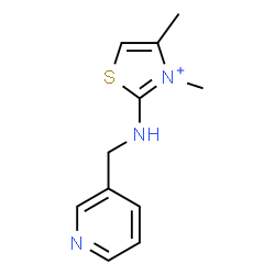 ChemSpider 2D Image | 3,4-Dimethyl-2-[(3-pyridinylmethyl)amino]-1,3-thiazol-3-ium | C11H14N3S
