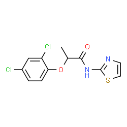 ChemSpider 2D Image | 2-(2,4-Dichlorophenoxy)-N-(1,3-thiazol-2-yl)propanamide | C12H10Cl2N2O2S