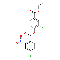ChemSpider 2D Image | 2-Chloro-4-(ethoxycarbonyl)phenyl 4-chloro-2-nitrobenzoate | C16H11Cl2NO6