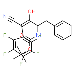 ChemSpider 2D Image | 4-(tert-Butoxycarbonylamino)-3-hydroxy-5-phenyl-2-(pentafluorophenyl)-2-pentenenitrile | C22H19F5N2O3