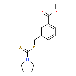 ChemSpider 2D Image | Methyl 3-{[(1-pyrrolidinylcarbonothioyl)sulfanyl]methyl}benzoate | C14H17NO2S2
