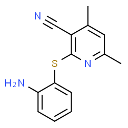 ChemSpider 2D Image | 2-[(2-aminophenyl)thio]-4,6-dimethylnicotinonitrile | C14H13N3S