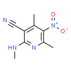 ChemSpider 2D Image | 4,6-Dimethyl-2-(methylamino)-5-nitronicotinonitrile | C9H10N4O2