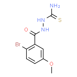 ChemSpider 2D Image | 2-(2-Bromo-5-methoxybenzoyl)hydrazinecarbothioamide | C9H10BrN3O2S
